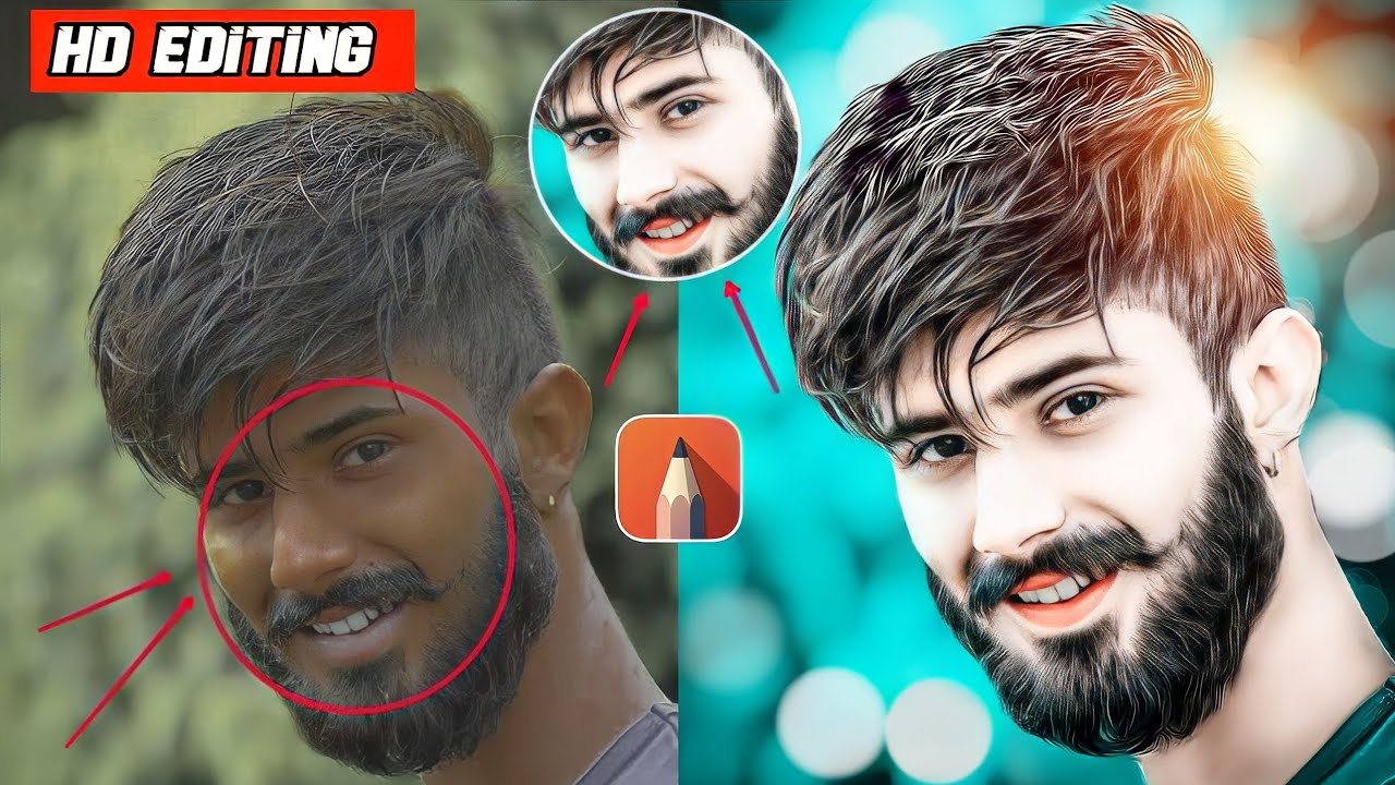 face ko HD aur gora kaise karen ।।sketchbook photo editing face smooth 2023।।
