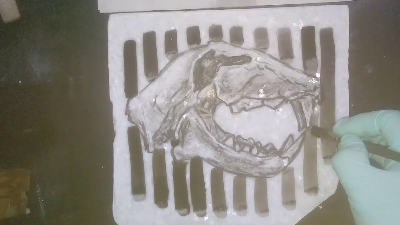 Litografia con lápiz, barra litografica y fondo de tusche