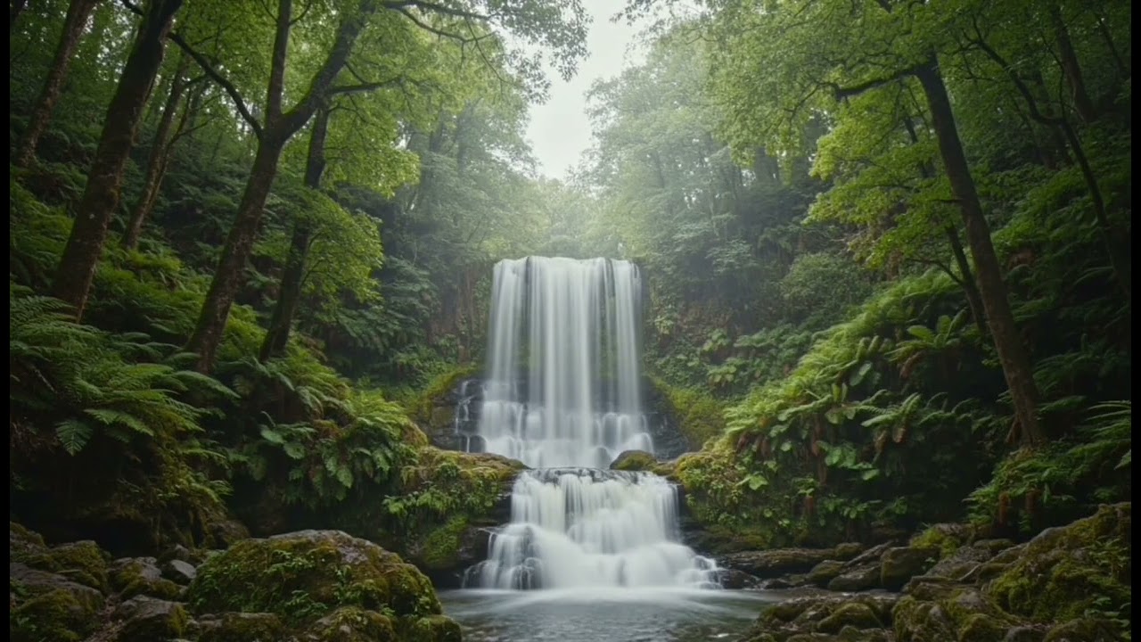 Relaxing Waterfall Sounds in Forest 🌿 8 Hours | Sleep, Study, Meditation