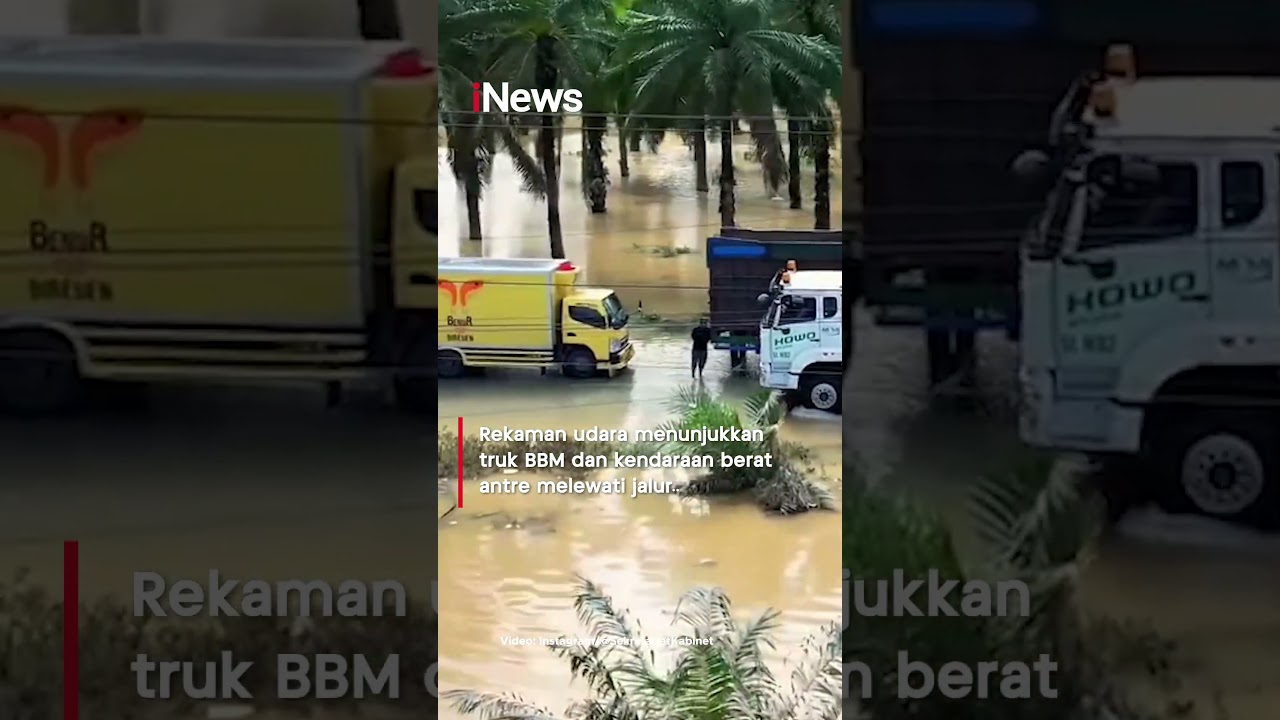Truk Terjang Banjir Aceh Tamiang untuk Kirimkan Pasokan BBM