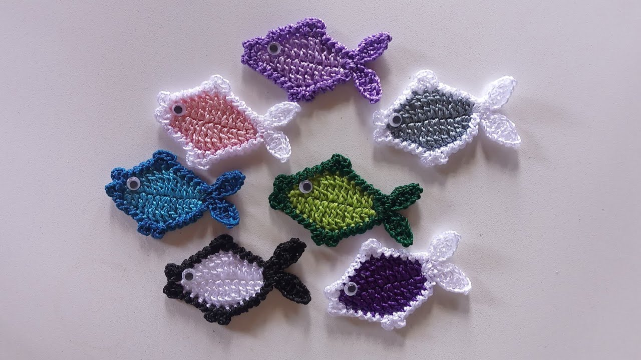 PEIXE DE CROCHÊ 🐟 (imã de geladeira ou para aplicação) - PASSO A PASSO