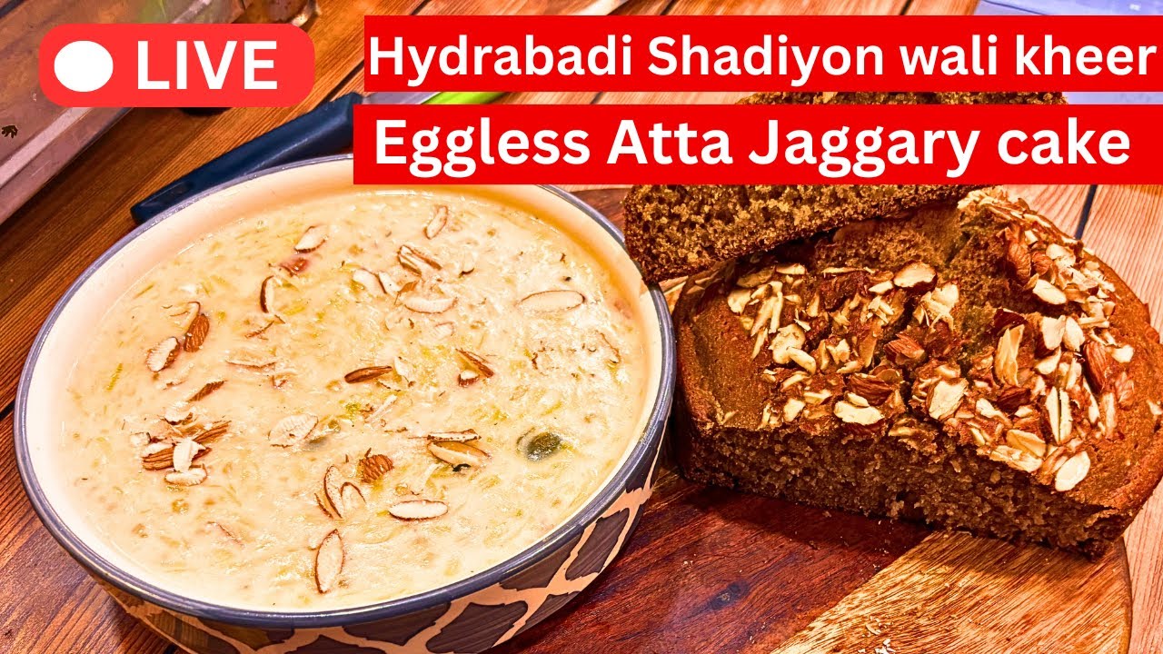 🔴LIVE: Eggless Atta Jaggery Cake in Pressure cooker No oven | Hydrabadi shadiyon wali kheer