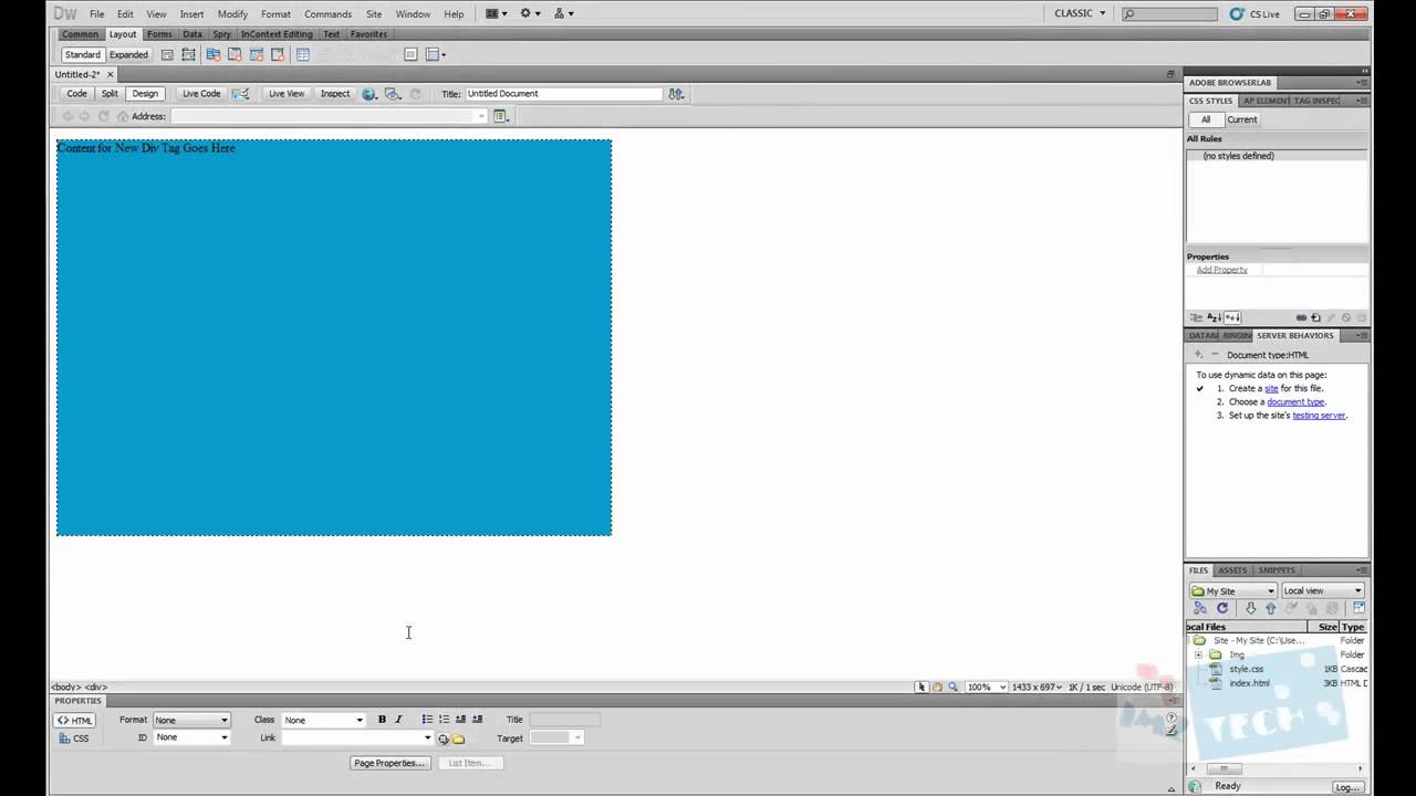 Dreamweaver CS5 - CSS Tutorial: Inline CSS