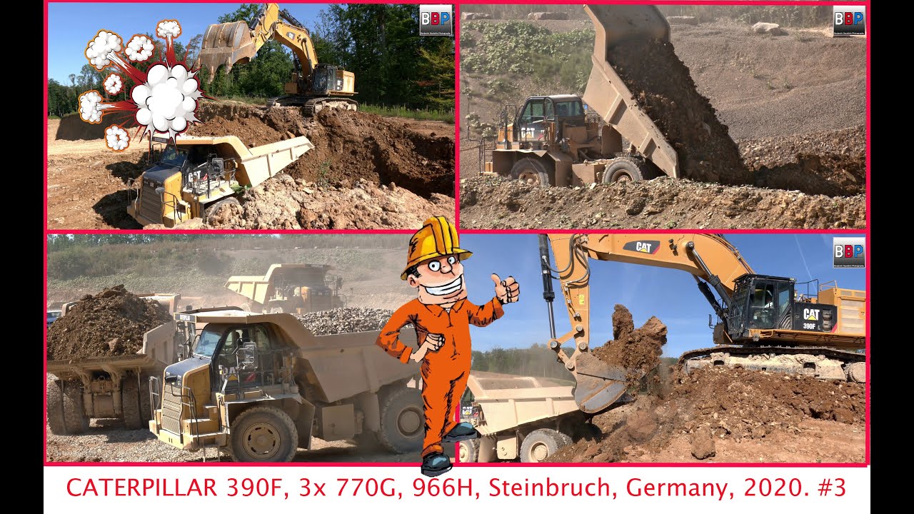👷 CATERPILLAR 390F & 3x 770G, 966H 👷 Steinbruch / Quarry, 2020. #3