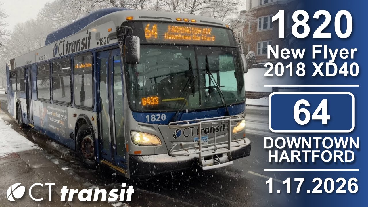 Snow Storm! ❄️ | CTtransit · #1820 2018 New Flyer XD40 · 64 to Downtown Hartford