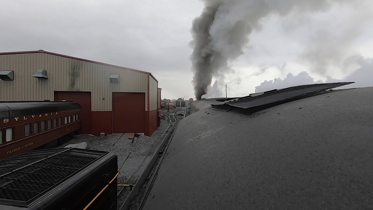Norfolk & Western 611 cab roof GoPro view at Strasburg 10/2019