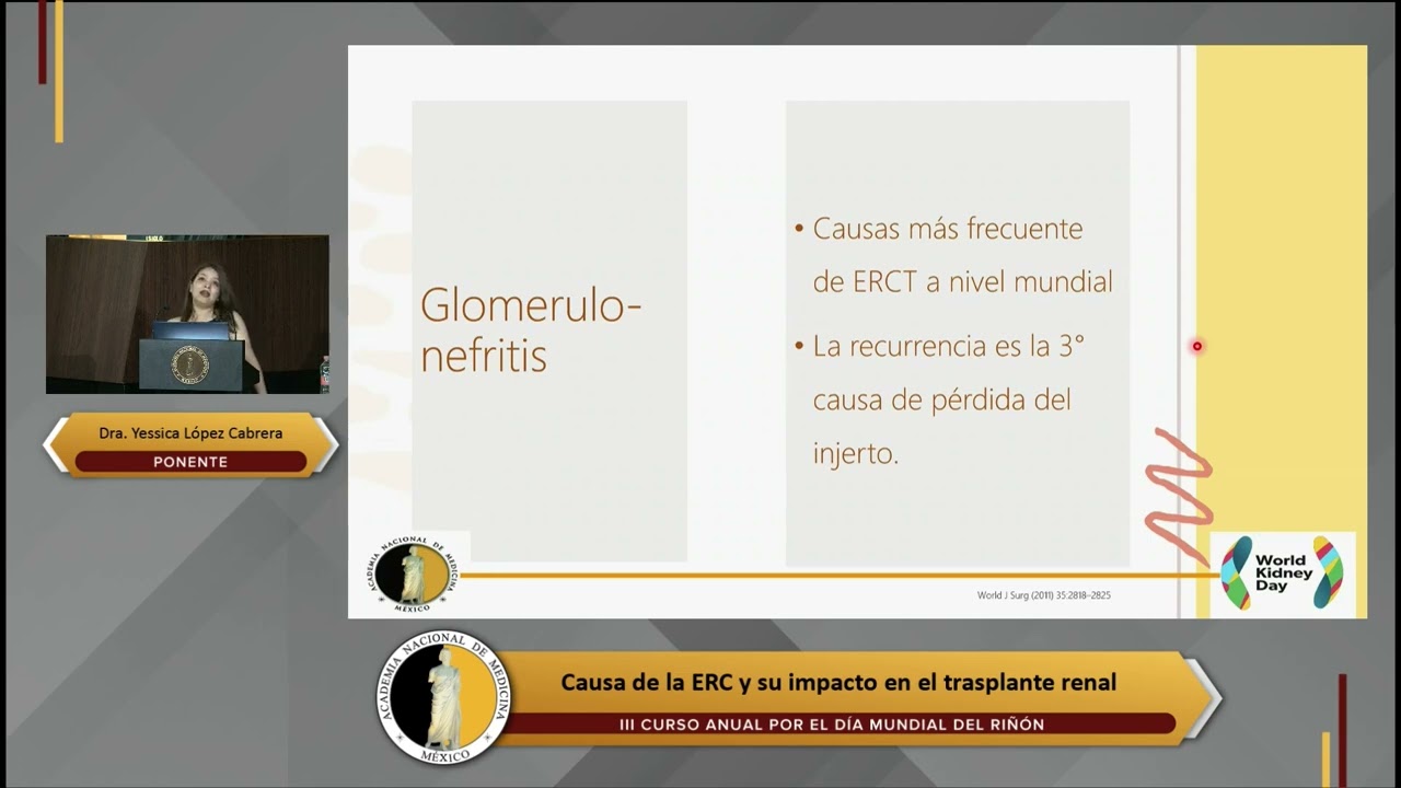Causa de la ERC y su impacto en el trasplante renal.