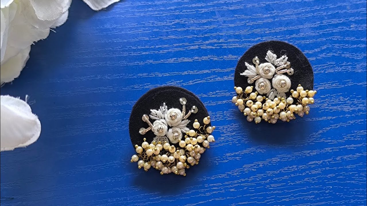 Hand embroidered earrings / hand embroidery earrings  /