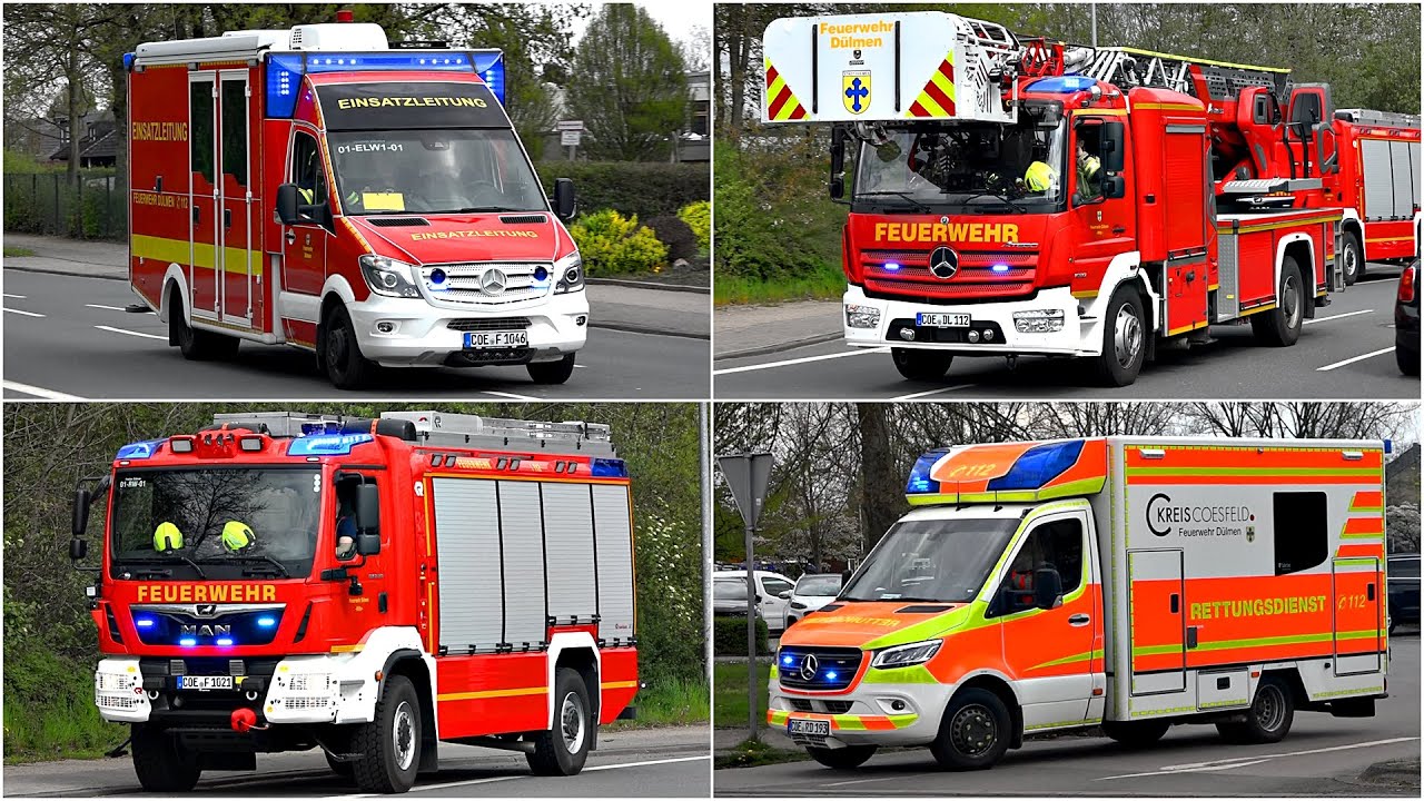 [Großalarm im Freibad ⚠️🚒] ● Einsatzfahrten der Feuerwehr Dülmen + DRK OV Dülmen zu Großübung 🔥🚨