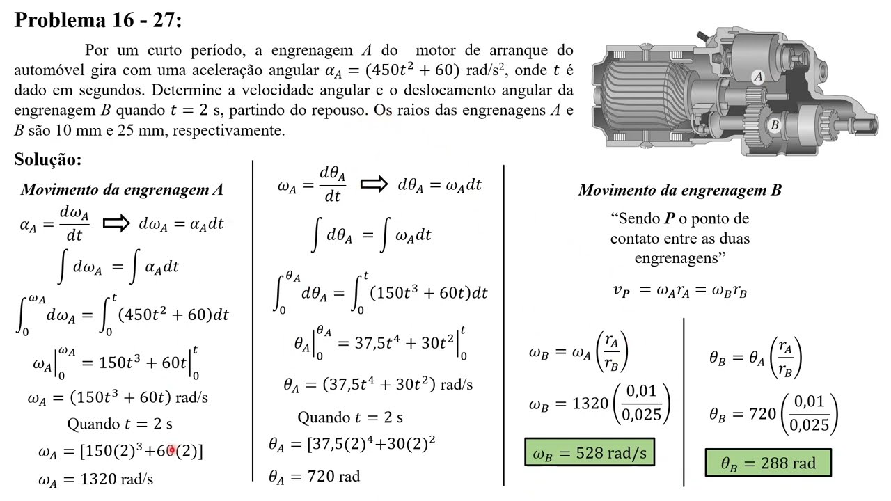 Dinâmica Hibbeler - Ed. 12 - Problema 16 27 (Exercício resolvido)