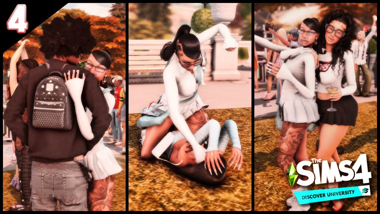 LOVE TRIANGLES, 1ST COLLEGE PARTY, & FIGHTS! 💥• DISCOVER UNIVERSITY 📚 •  EP. 4 • THE SIMS 4