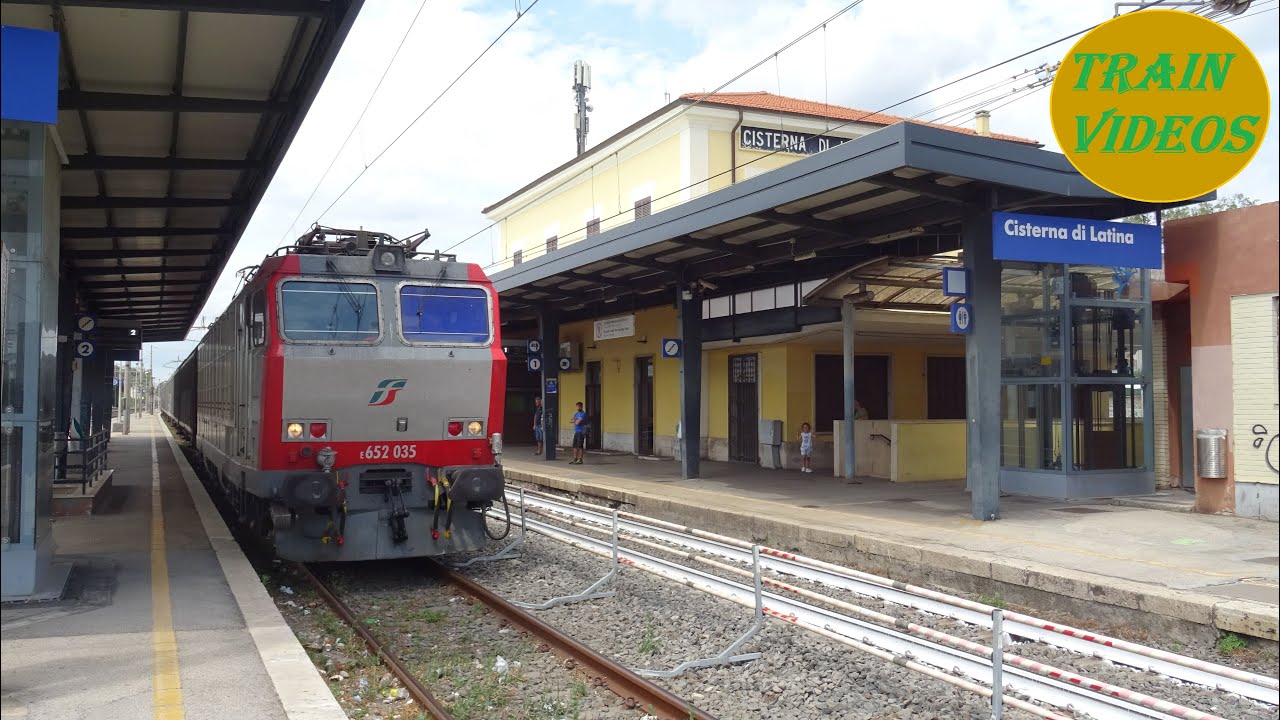 Tigre E652.035 in partenza dal binario di precedenza di Cisterna di Latina