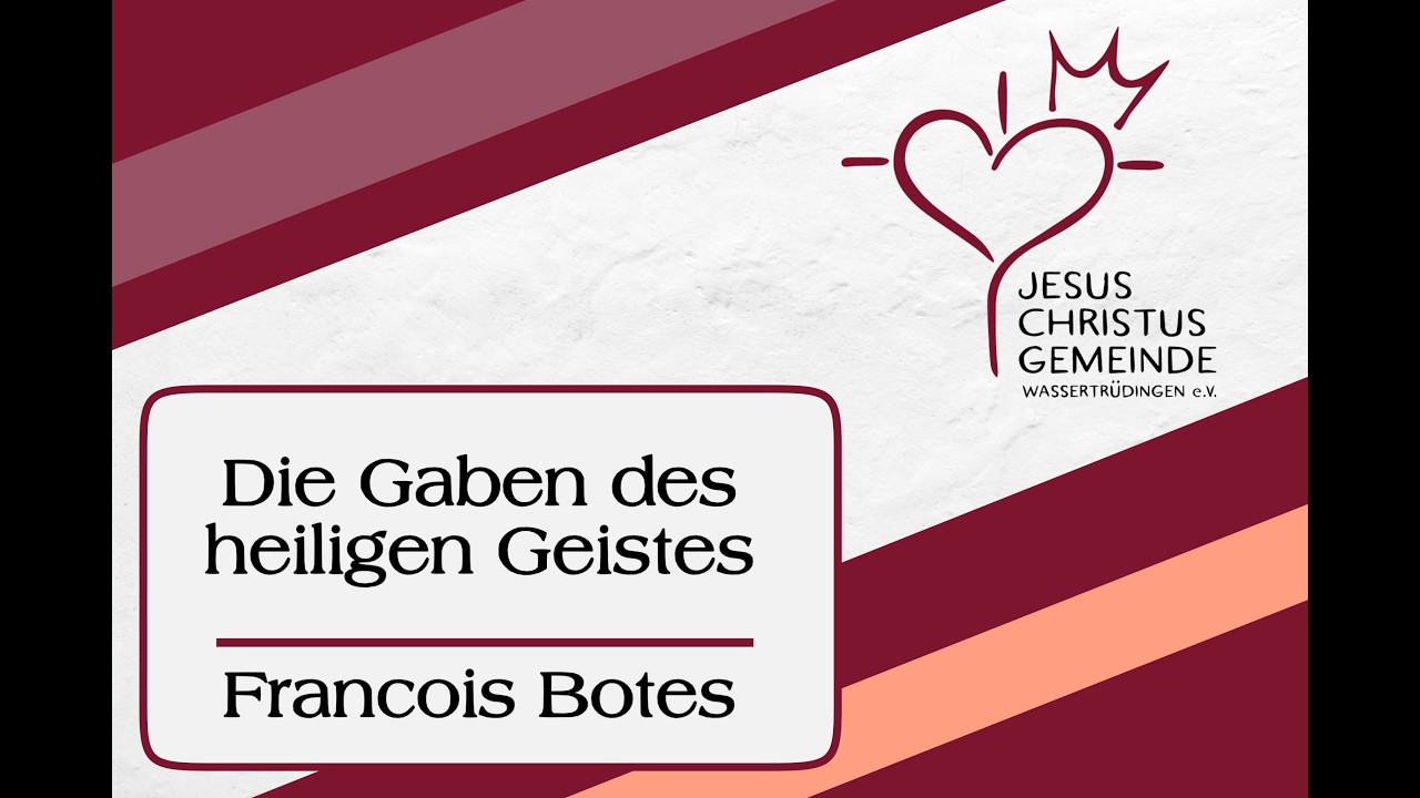 JCGW Predigt am 08.02.2026 | Die Gaben des heiligen Geistes | Francois Botes