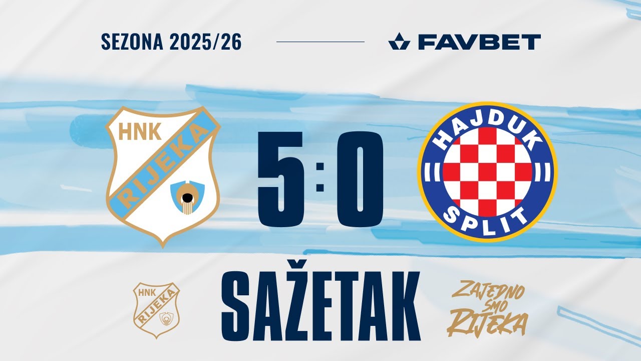 Rijeka - Hajduk 5:0, sažetak, 14. kolo (2025./2026.)