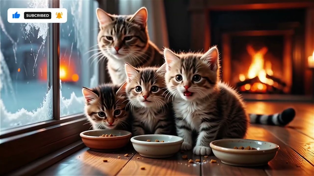  The daily life routine of whisker’s the mother cat and kittens 