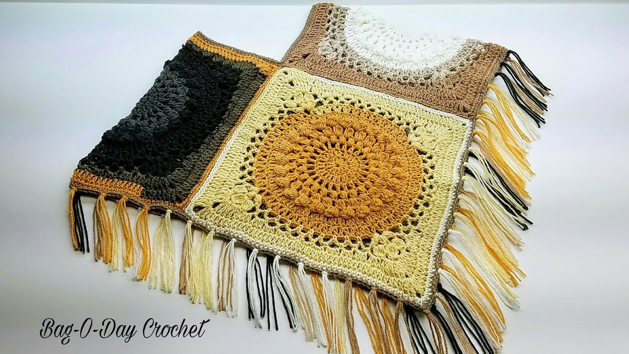 How To Crochet - A Childs Poncho | The Galaxy Gal Poncho Age 8-12 | BAG O DAY Crochet Tutorial #454