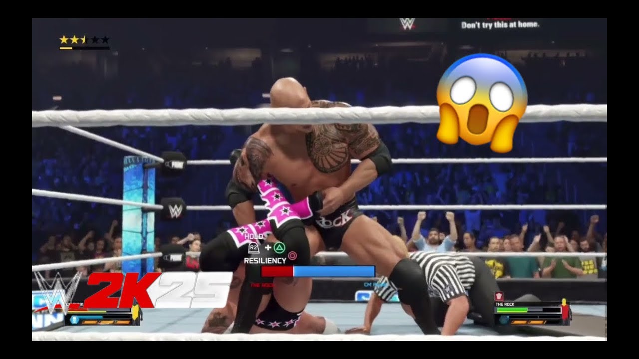 WWE 2K25 - The Rock vs CM Punk - No Holds Barred (Match} 