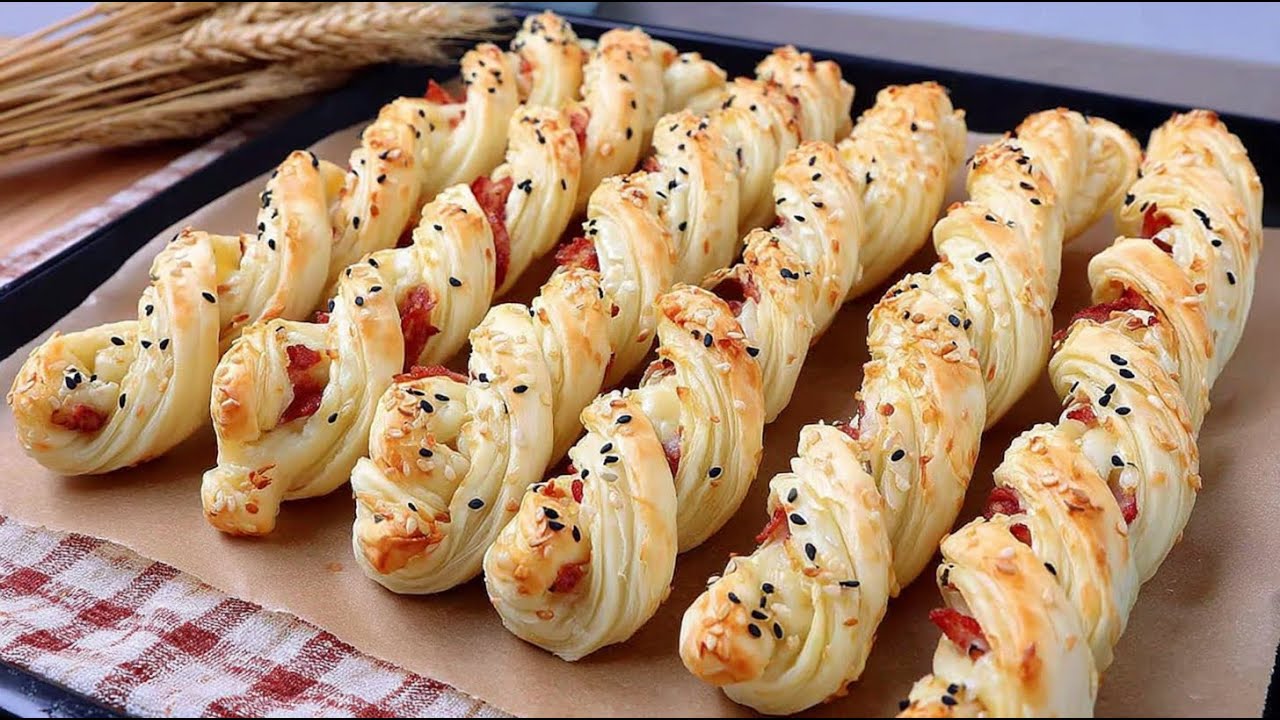 2 слоеных теста-спирали всего за 5 минут!