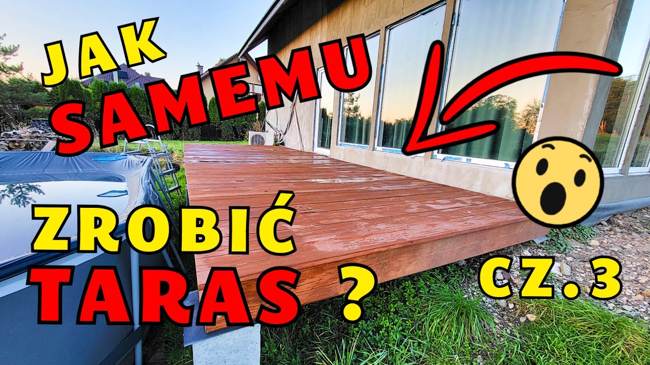 ►Jak zrobić drewniany taras? Drewniana konstrukcja podłogi tarasu na fundamencie! Dom za 100 tys 397
