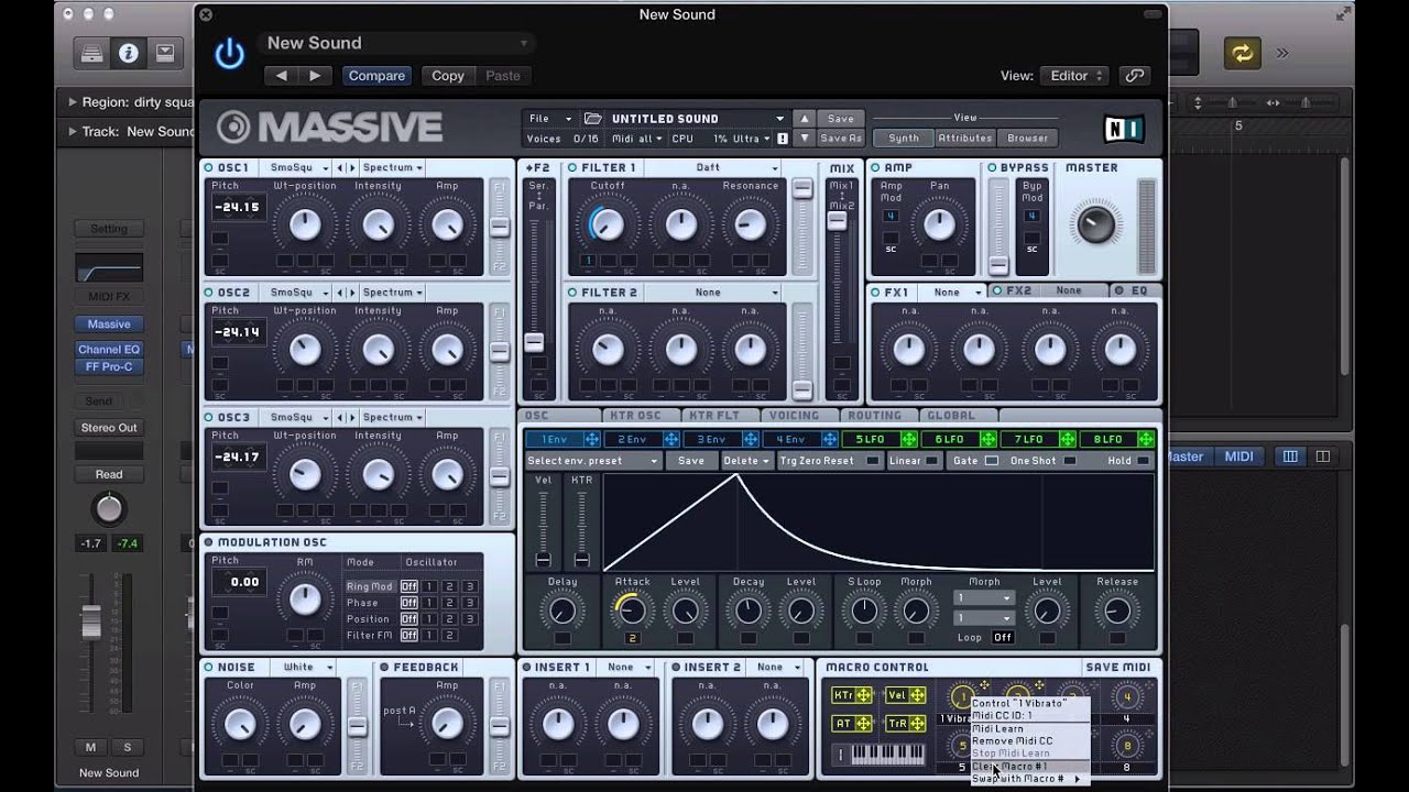 NI Massive Tutorial - Dirty Square Wave Bass for Deep House And Garage Tracks