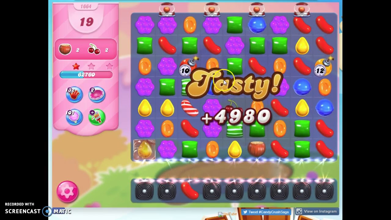 Candy Crush Level 1664 Audio Talkthrough, 3 Stars 0 Boosters