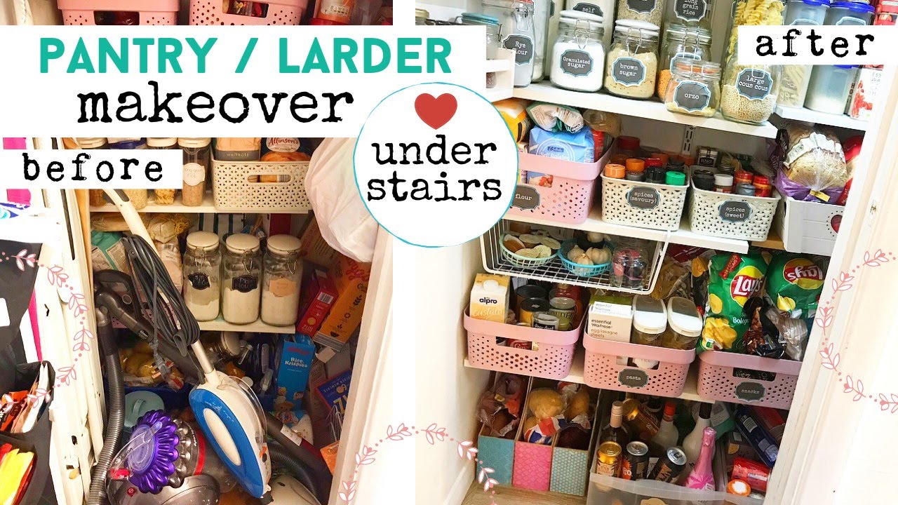 UNDER STAIRS MAKEOVER | Larder / Pantry Declutter & Organise | Food Organisation On A Budget