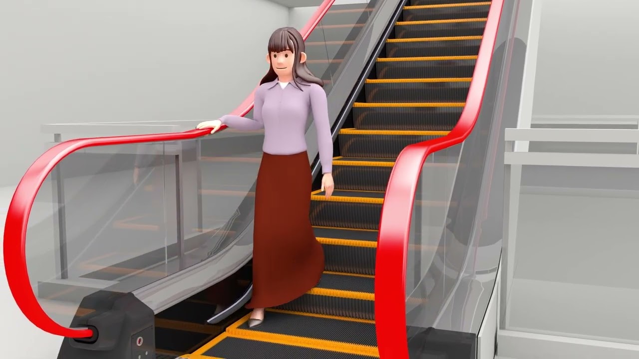 Escalator safety warning(Malay)【TOSHIBA ELEVATOR】