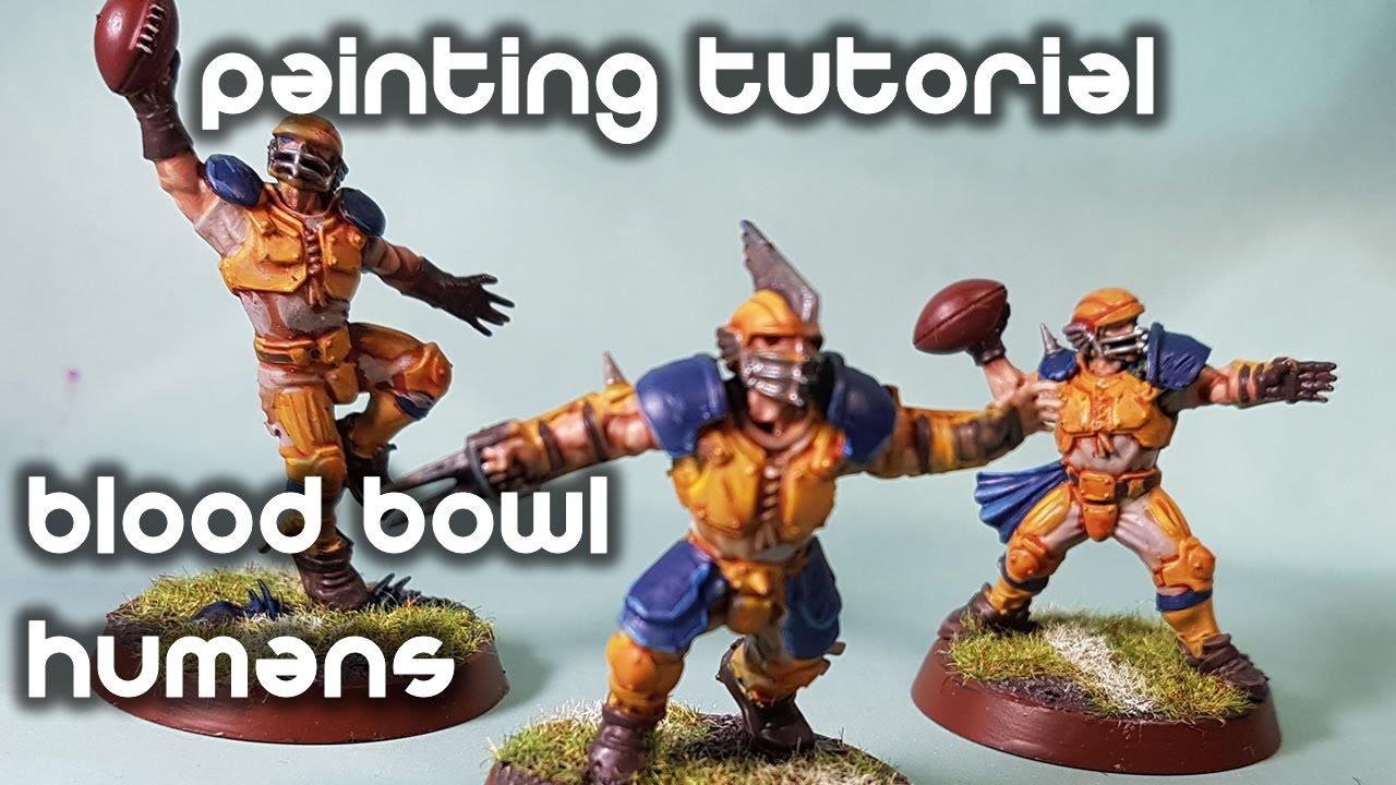 How to Paint Bloodbowl Humans - Yellow and Blue Scheme