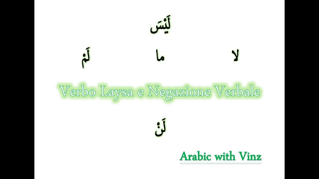 Arabo Base 7 - Parte 2 - Verbo Laysa e Negazione Verbale