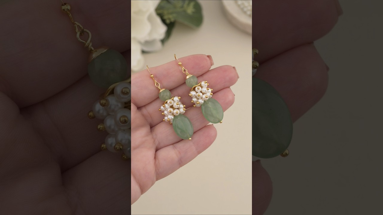 Pearl & Green Aventurine Earrings 💚 DIY 💚 Simple Beaded Jewelry using Beads, Wire & Pins!