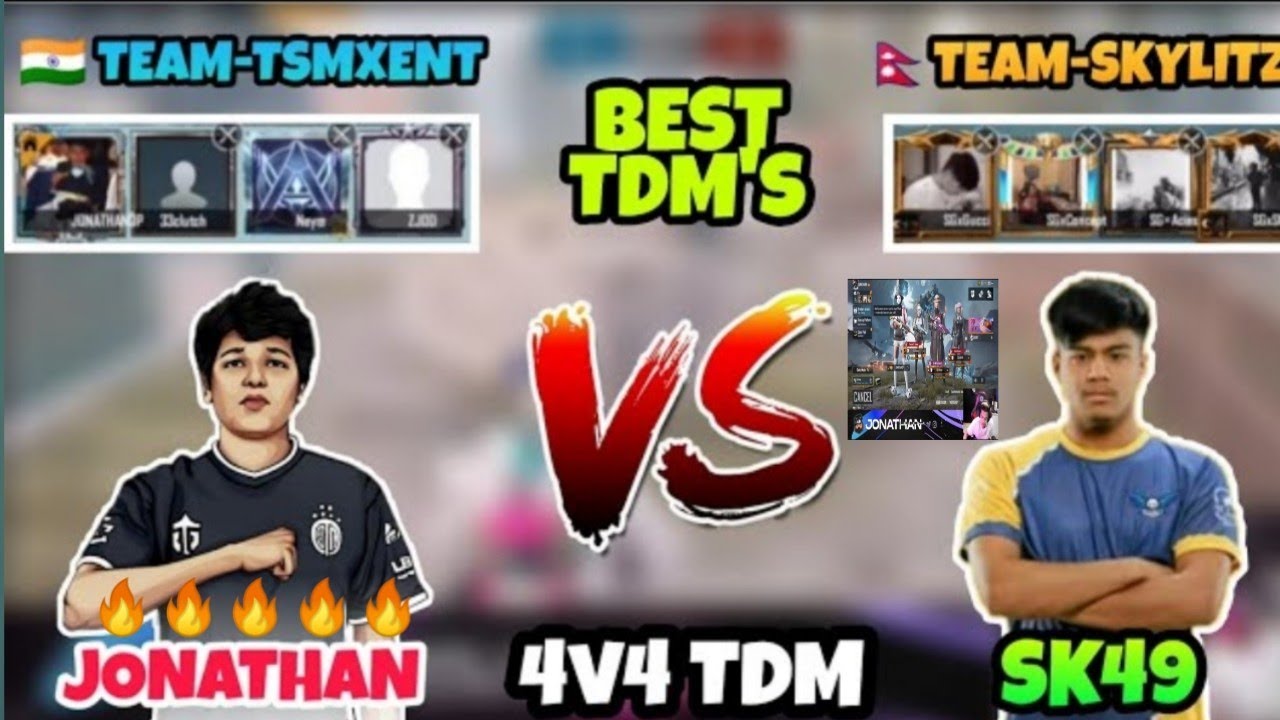 TSM - Jonathan Vs Sk49 4v4 TDM Fight || India 🇮🇳  vs Nepal🇳🇵.  🔥🔥🔥