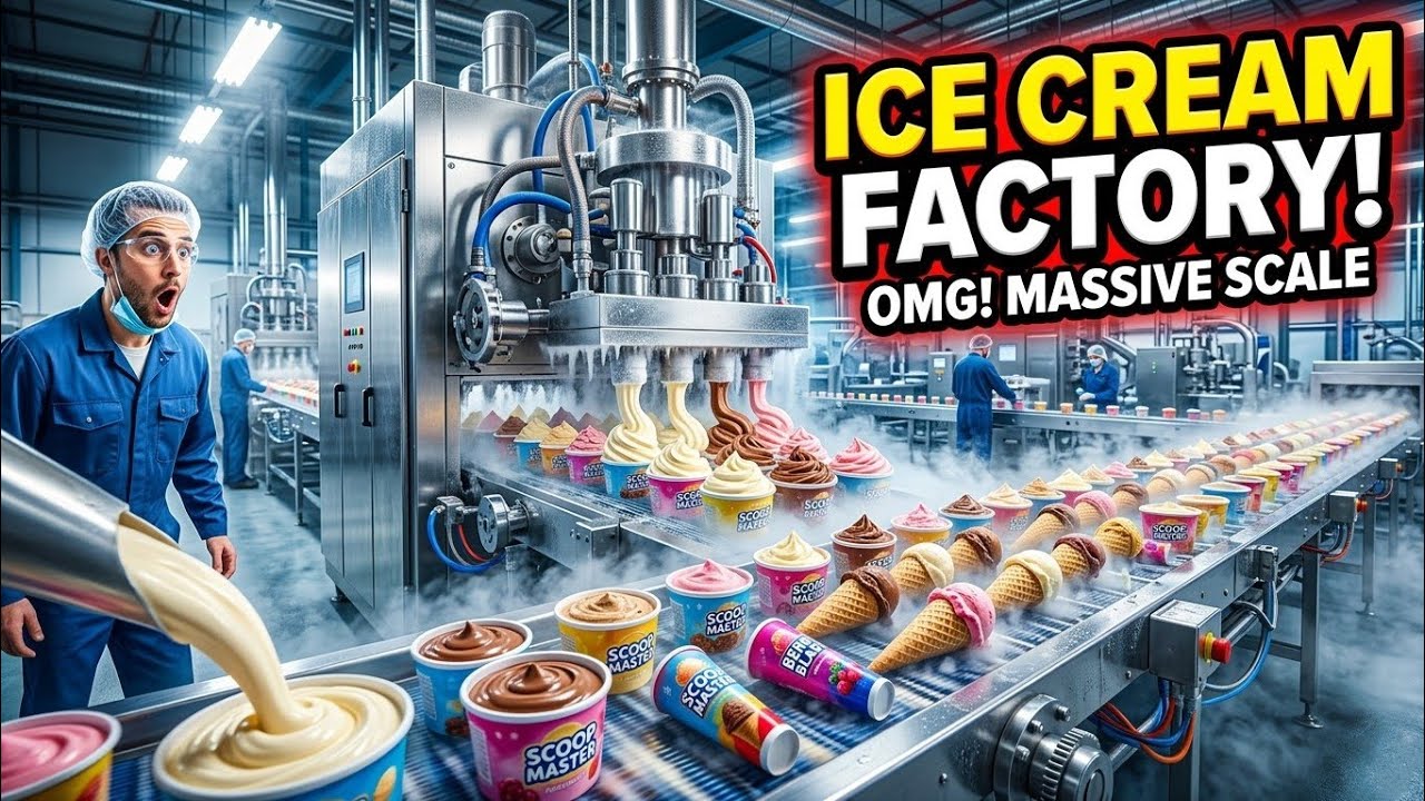 Inside a Modern Ice Cream Factory 🍦 | How Millions of Ice Creams Are Made Every Day | Full Process