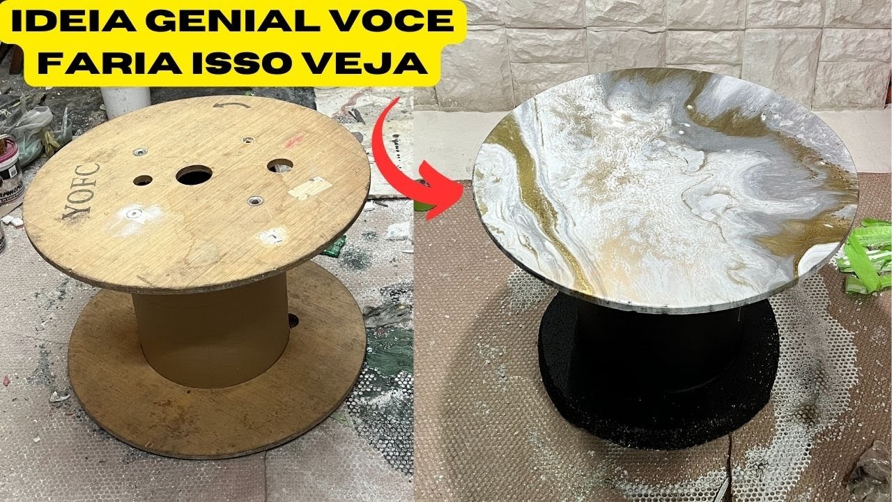 VEJA QUE BRILHANTE IDEIA COM CARRETEL Não Gaste mais DINHEIRO💰 Com MESA DE GRANITO VEJA E FAÇA FACIL