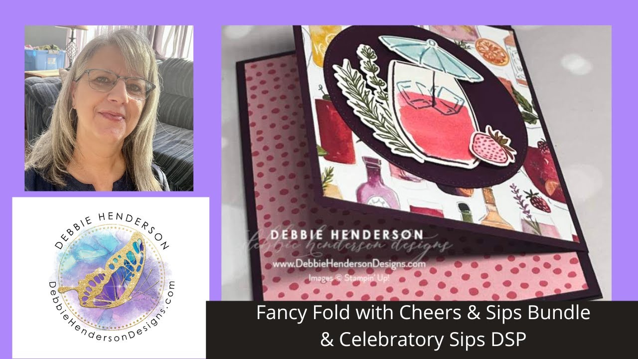 Fancy Fold with Stampin' Up! Cheers & Sips Bundle & Celebratory Sips Designer Paper