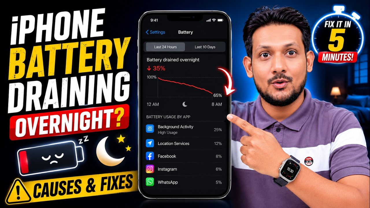 iPhone Battery Drain Overnight Solved in 5 Minutes! | iPhone Battery Drain Overnight iOS 18 Fixed