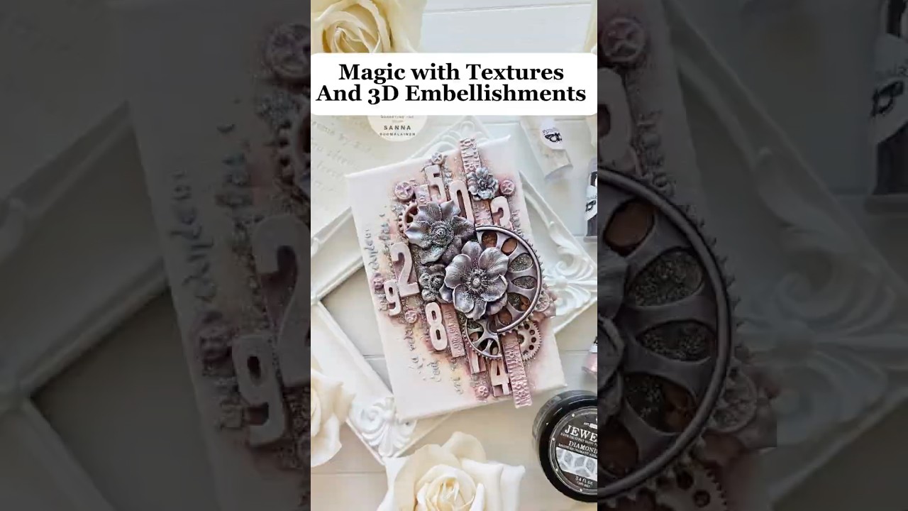 Frosty Texture Magic! Shimmering Mixed Media Canvas Tutorial #mixedmedia #3dart #walldecor #crafting