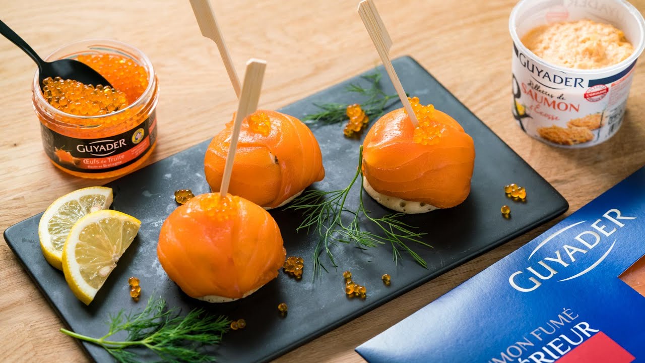Dômes de saumon fumé aux rillettes de saumon