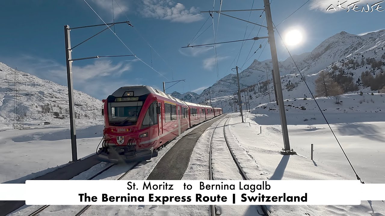 ❄️ Bernina Express Route - Cab Ride St. Moritz to Bernina Lagalb Switzerland | 4K 60p HDR