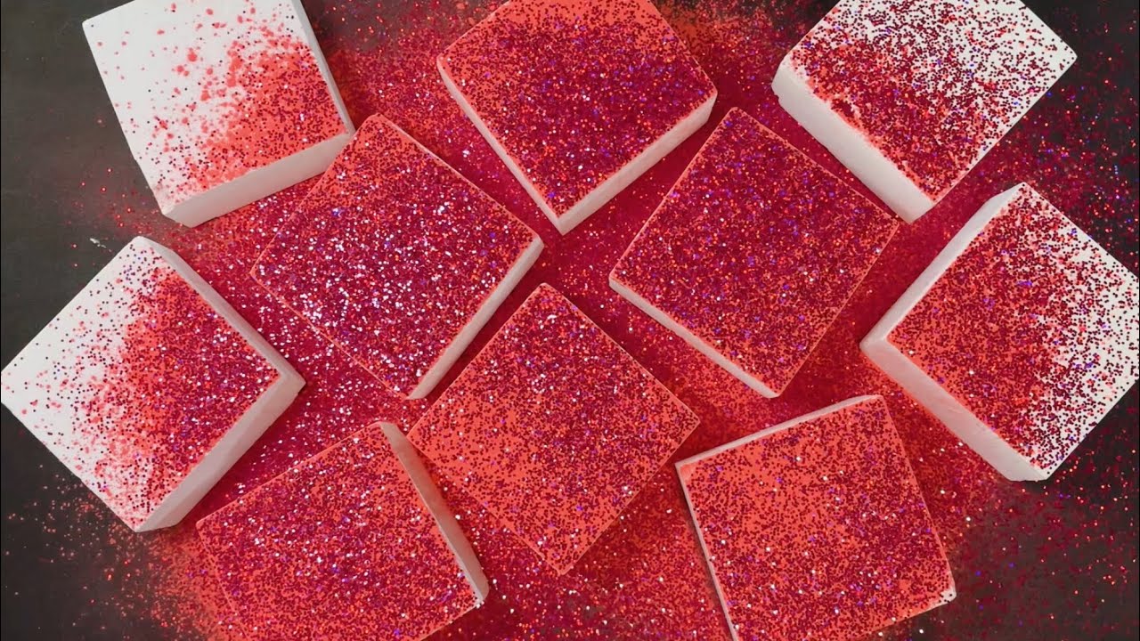 Gym Chalk ASMR | Crispy Fiery red powder&Shining glitter | Crush | Sleep Aid | Oddly Satisfying |