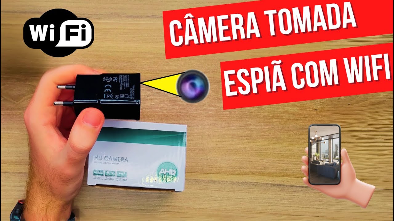Monitore sua casa de QUALQUER lugar do MUNDO - Review - Câmera Espiã Formato Carregador via Wi-Fi
