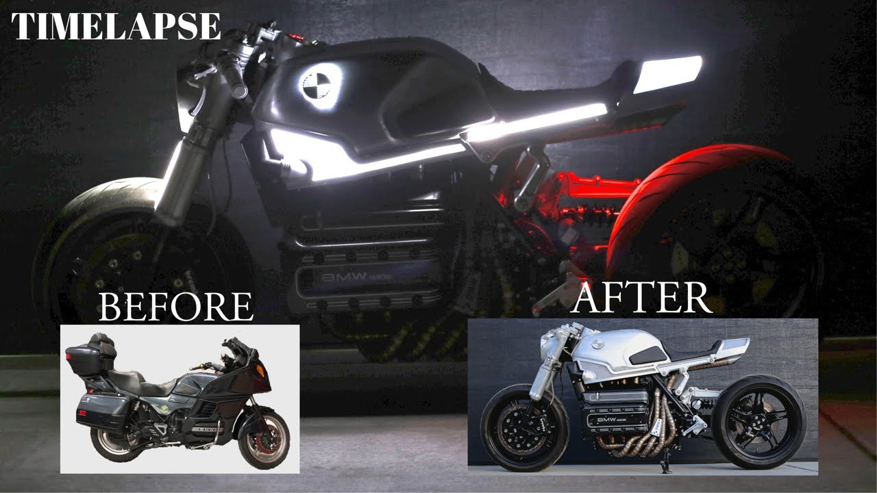 Custom BMW K Bike Motorcycle Full Build | TRON Retro Cafe Racer | Timelapse K1100 K100 Flying Brick