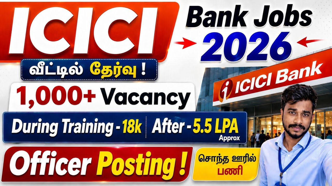 1000+ Vacancy &diams;️ ICICI Bank Jobs 2026 tamil | Officer Level Posting | Banks Jobs in Tamilnadu | JFYT
