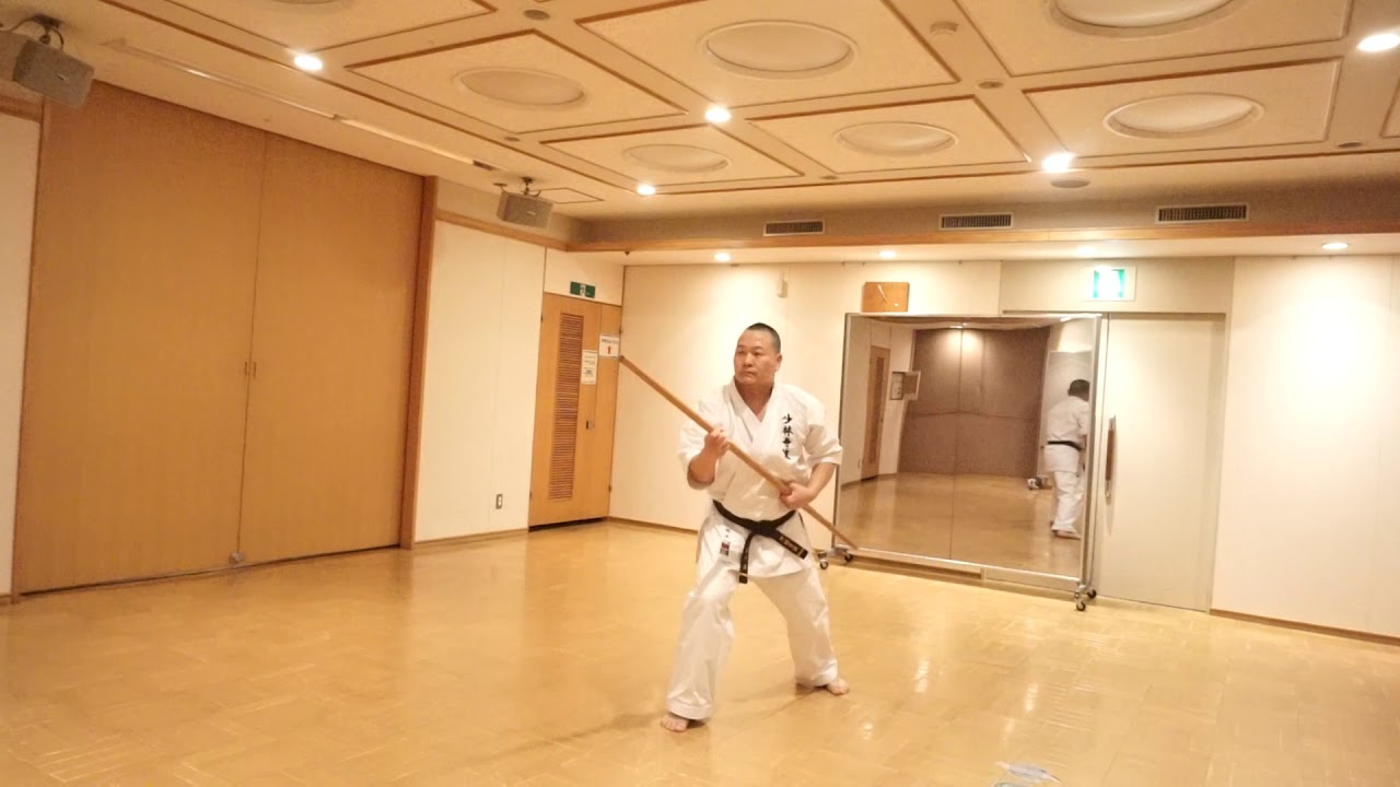 「徳嶺ぬ棍」の稽古 I practiced Okinawan Kobudo: Bo Kata Tokumine Nu kun. Jan 2019．