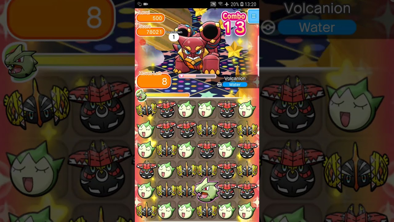 Pokemon Shuffle Mobile Volcanion Escalation Battle Stage 500『ポケとる スマホ版』レベルアップバトル 07/2019
