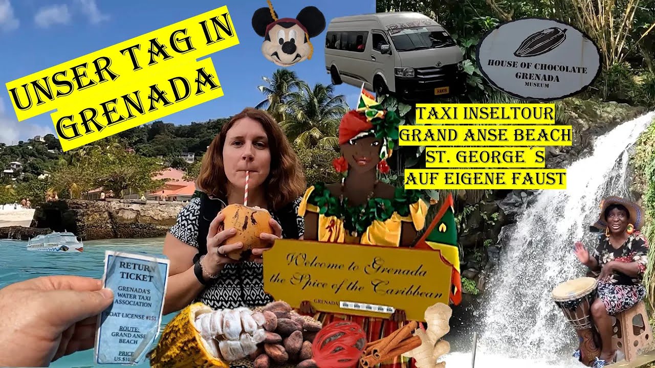 Unser Tag in Grenada - Taxi Inseltour, GrandAnseBeach, Stadt (4K)| AIDA Perla 02-2023| VLOG #029-7-1