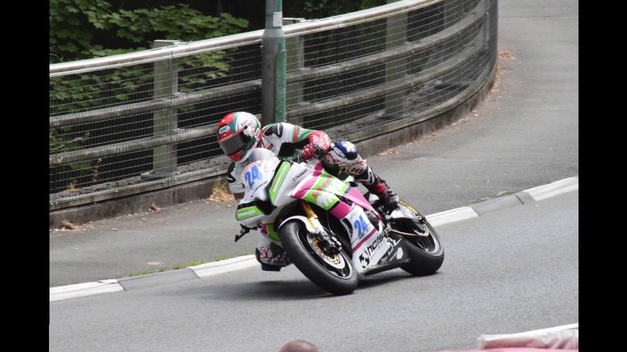Daley Mathison near miss Bradden Bridge Isle Of Man TT 2018 Race Day 2