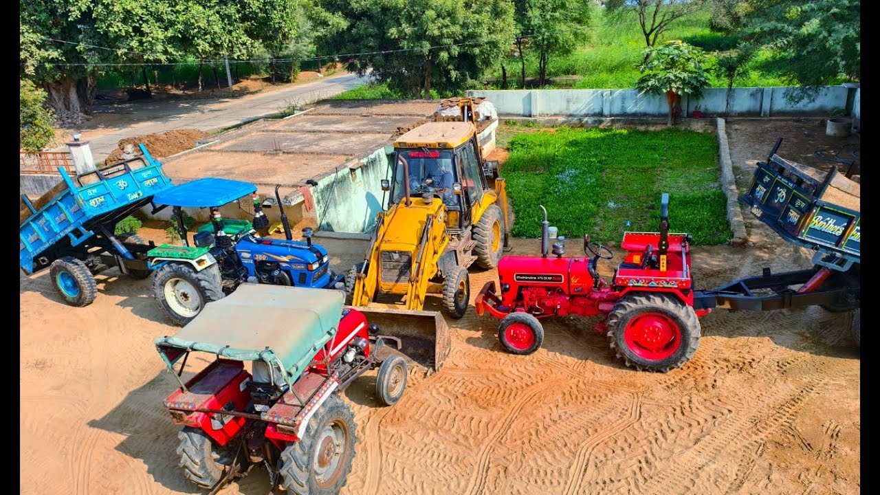 jcb 3dx Excellence Loaded Tractor Stuck in Mud | Mahindra 475, New Holland 3630, Eicher 380 Kubota