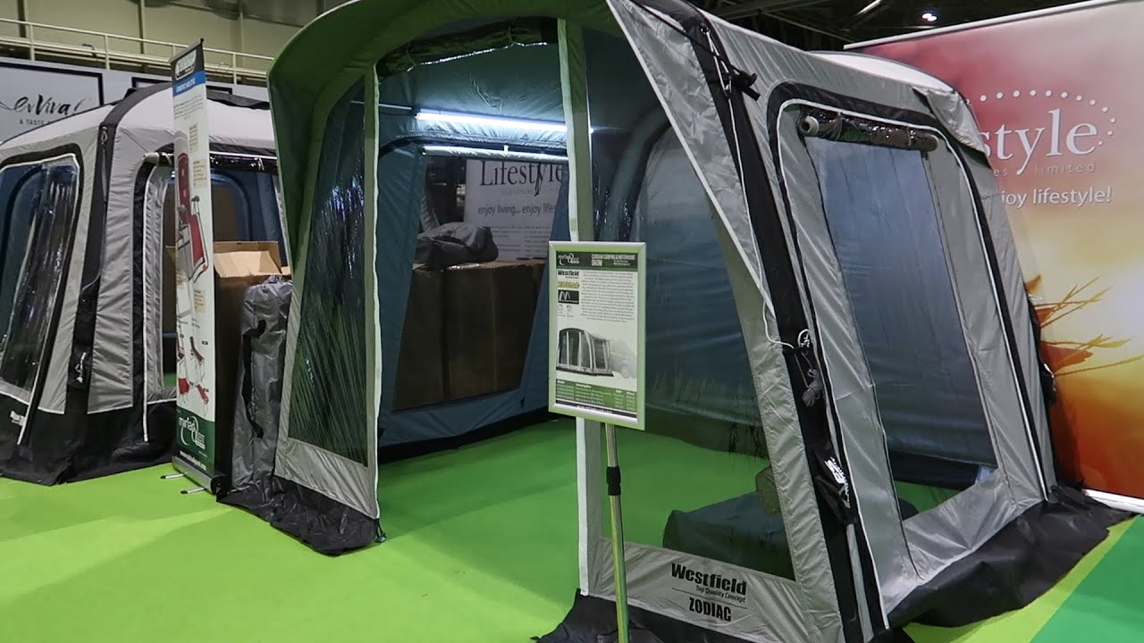 Awnings for Eribas & other low awning caravans, on show at the Caravan, Camping & Motorhome Show