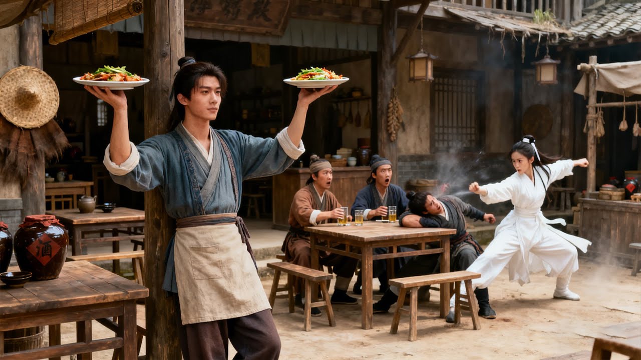 白衣少女暗殺客棧裡的人，殊不知店小二竟是功夫高手！#kungfumovie2024  #功夫
