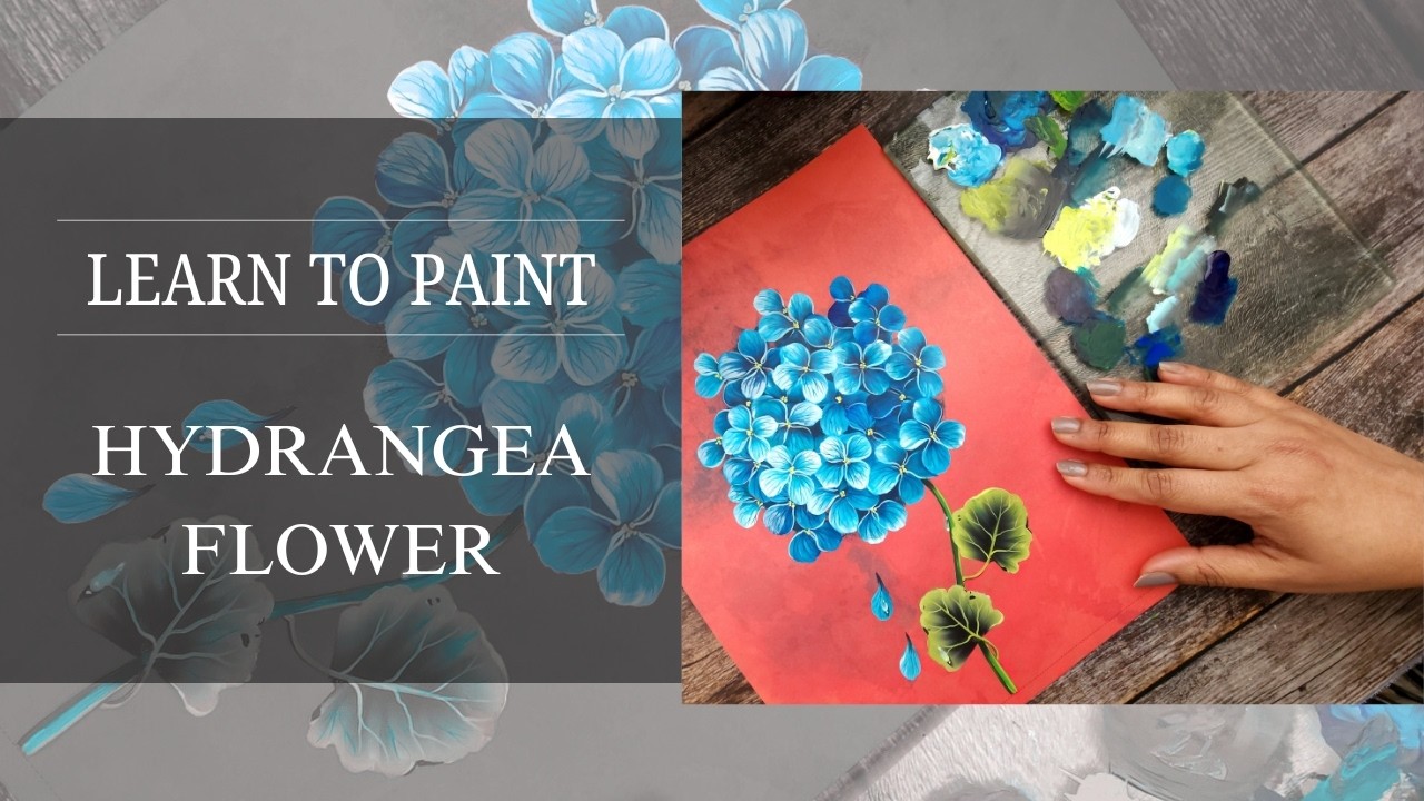 TUTORIAL🫐 How to paint a HYDRANGEA in Acrylics You Won’t Believe How Simple Hydrangea Painting Is!